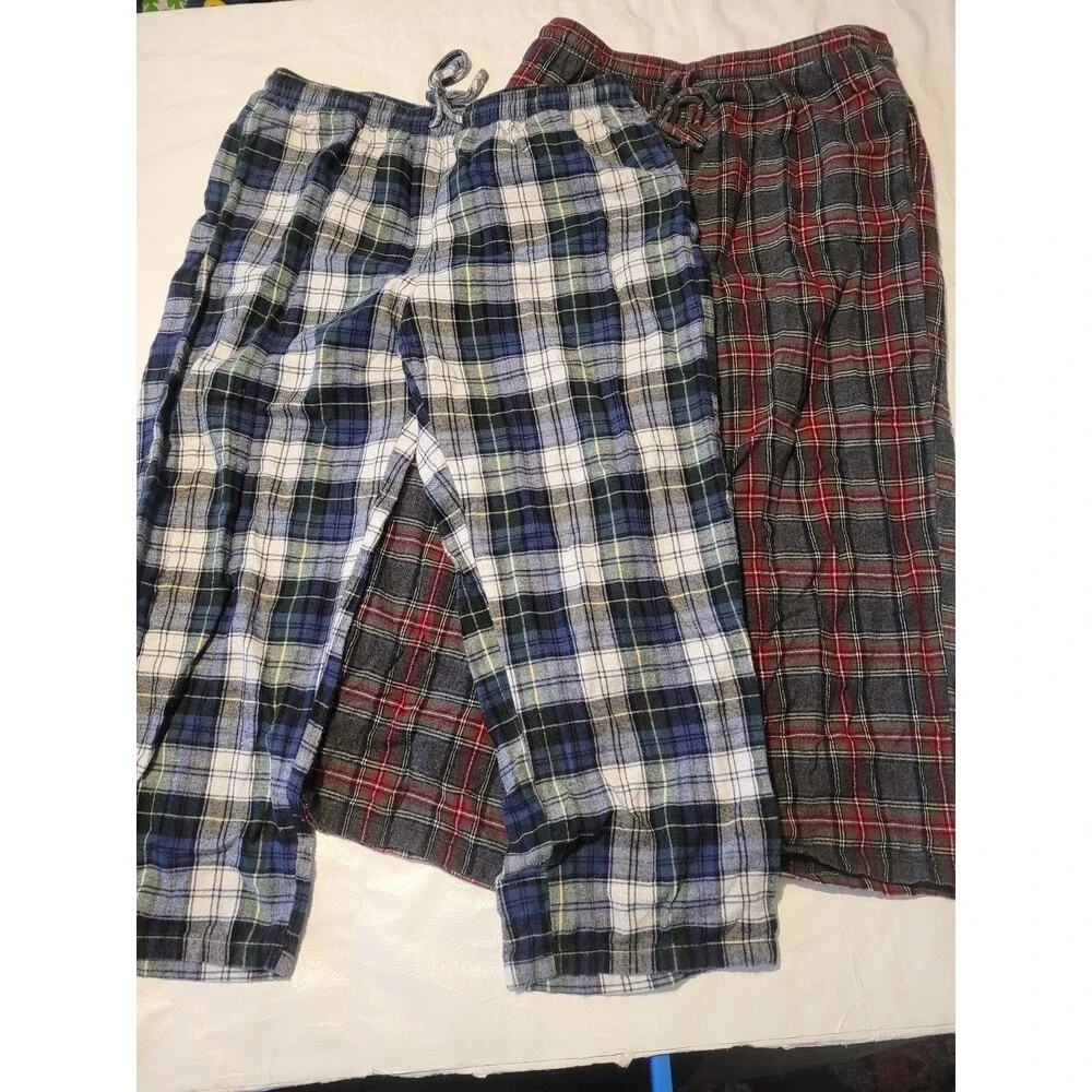 L.L. Bean x2 (Bundle) Flannel Pajama Pants Size L 28 ....  #I